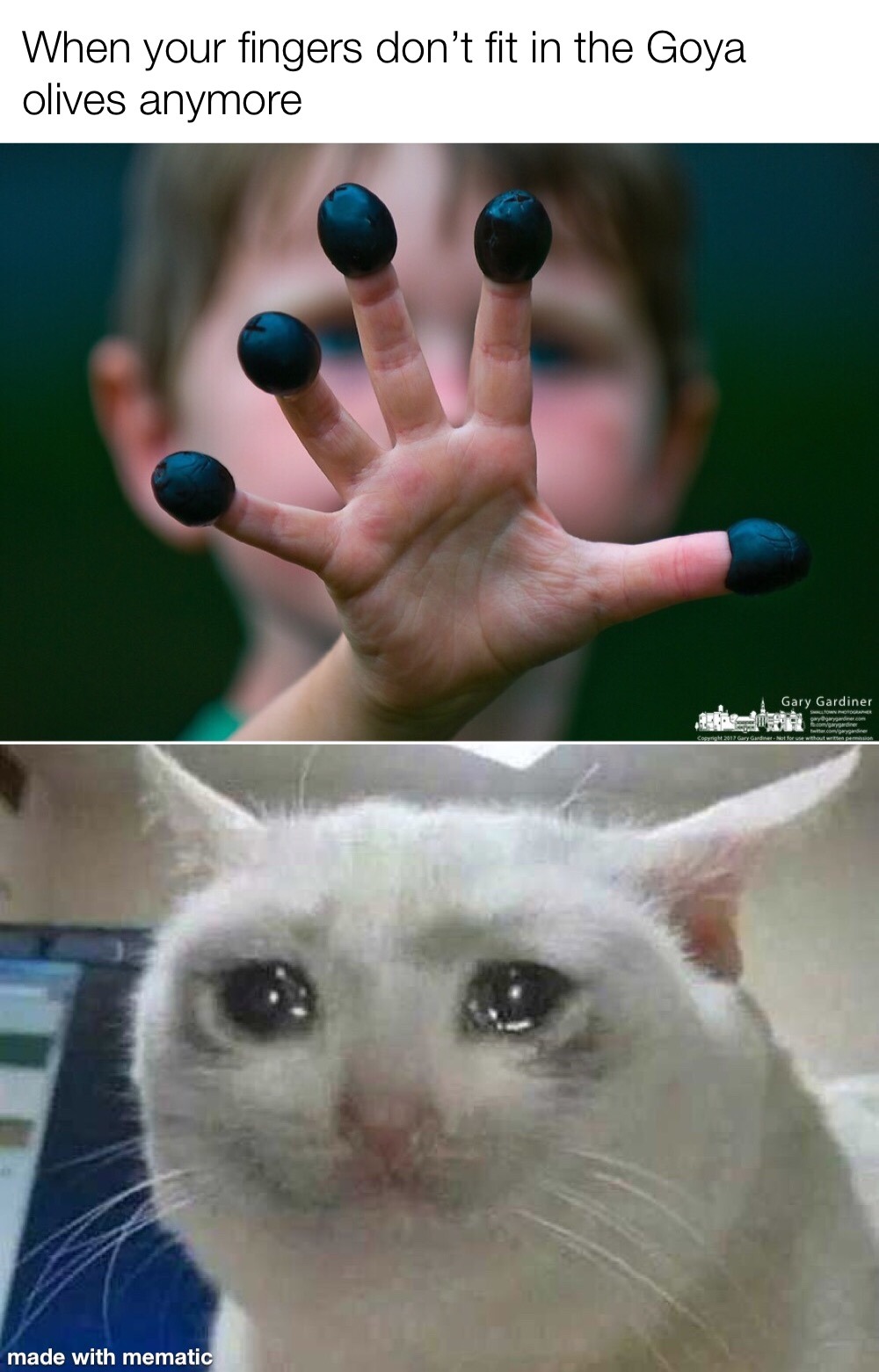 Fingers too big - meme
