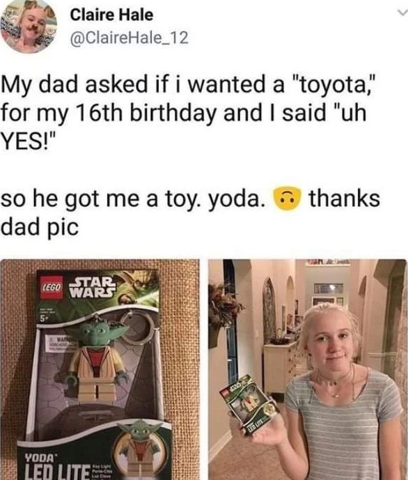 A Toyota for ther 16th birthday - meme