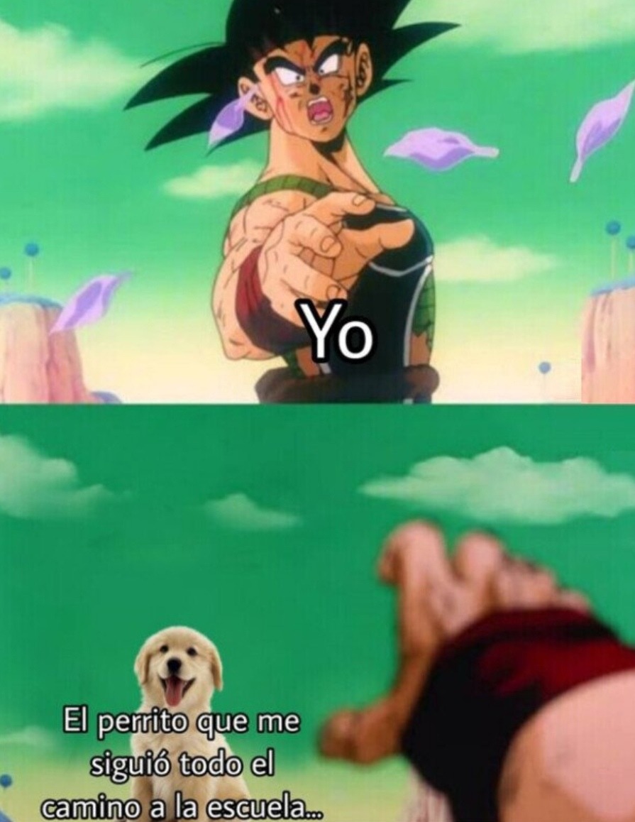 Yo y el perrito que me siguió hasta la escuela. Ahora es mío - meme