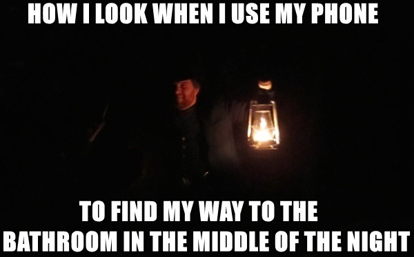 I and my phone on my way in the dark - meme