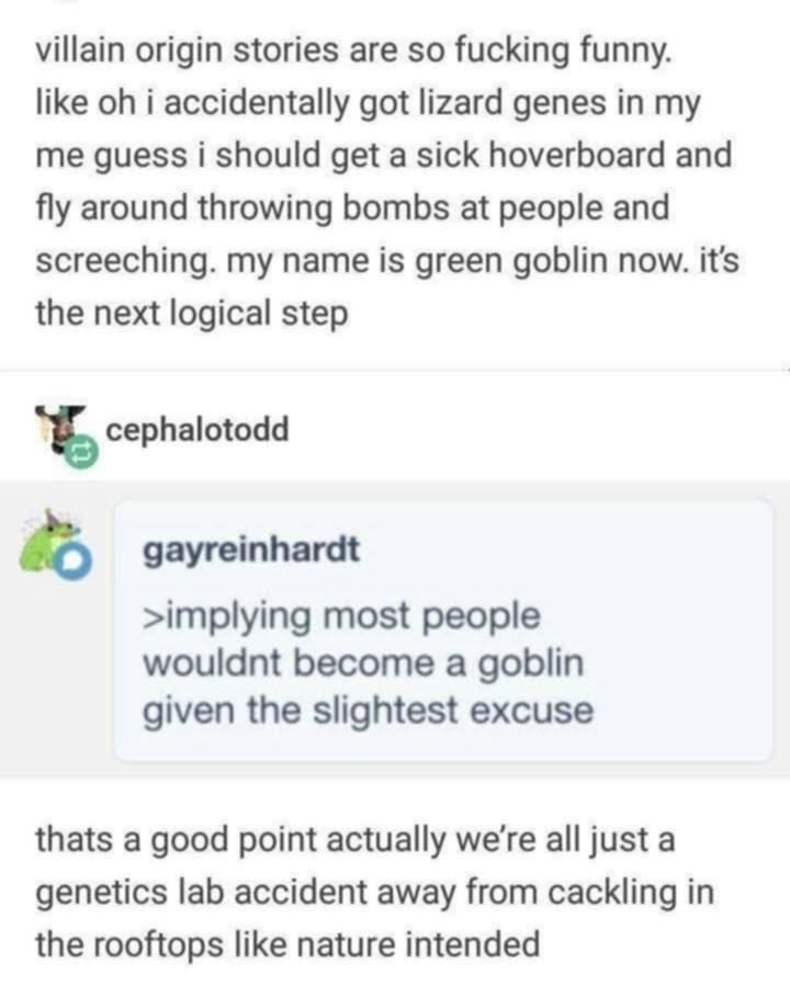All it takes is one accident to unleash the goblin - meme
