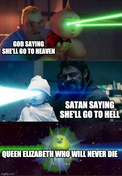 God or Satan Save the Queen - meme