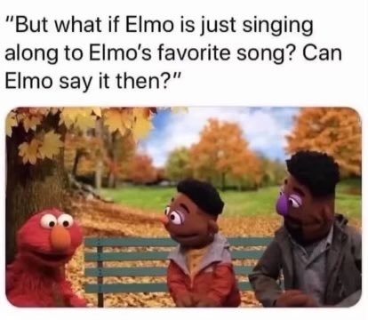 Elmo and the N word - meme
