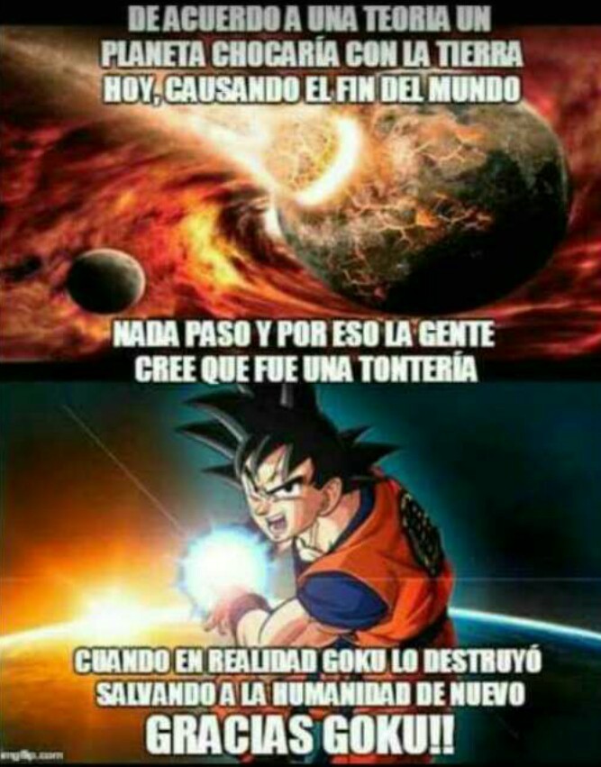 Por eso te amamos Goku - meme