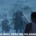 Jon stepping out of Winterfell