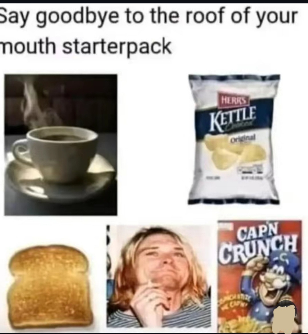 Goodbye to the roof of your mouth starter pack - meme