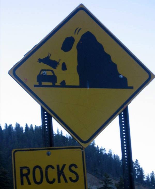 Falling rocks are bad enough, but falling cows?!? - meme