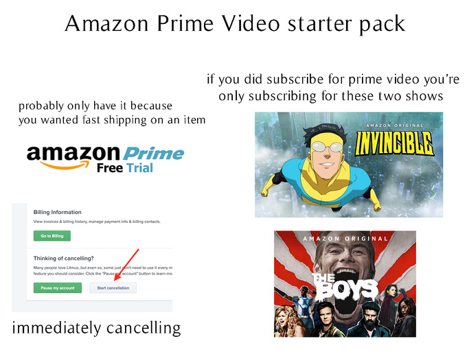 Amazon Prime Video starter pack - meme