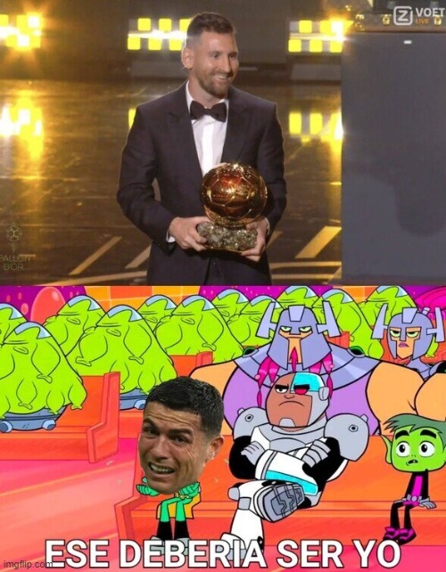 Meme de Messi ganando el balón de oro