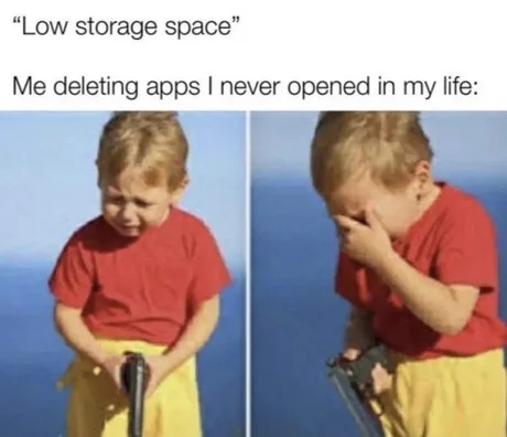 Low storage space - meme