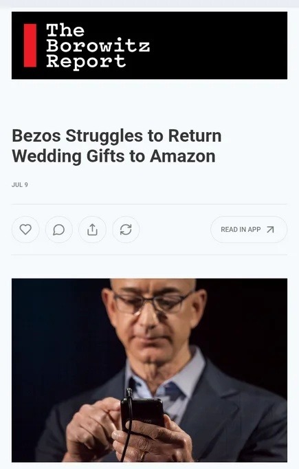 Bezos can’t even return gifts to his own company - meme