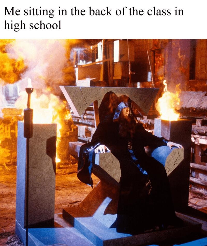 Back row in high school hits different - meme