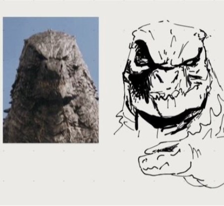 Godzilla quando vê o kong saindo da terra - meme