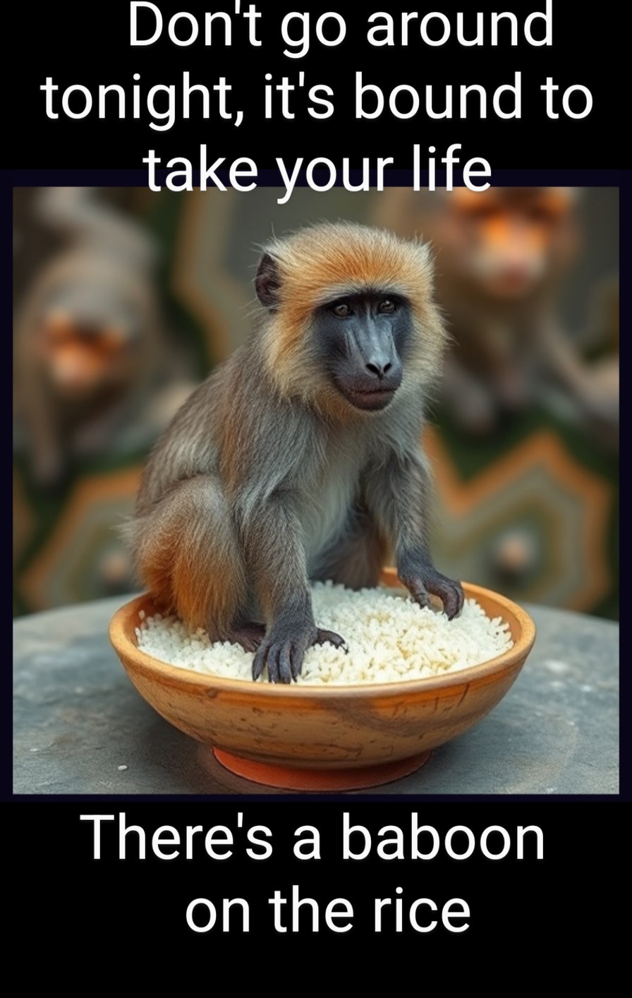I see a baboon ricing - meme