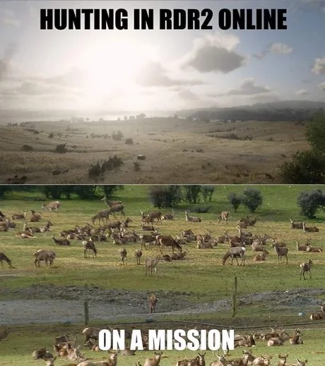 Hunting in RDR2 - meme