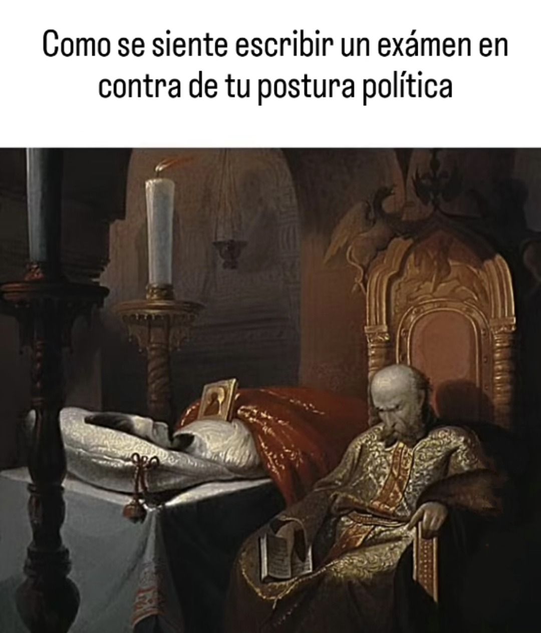 Escribiendo el examen en contra de todo lo que creo - meme