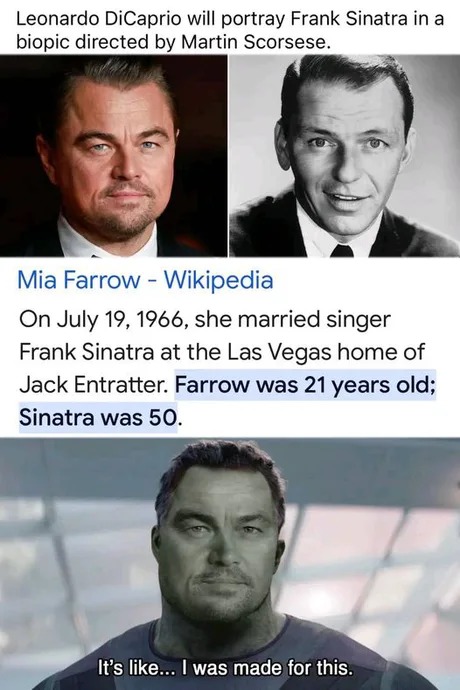 Leonardo as Frank Sinatra - meme
