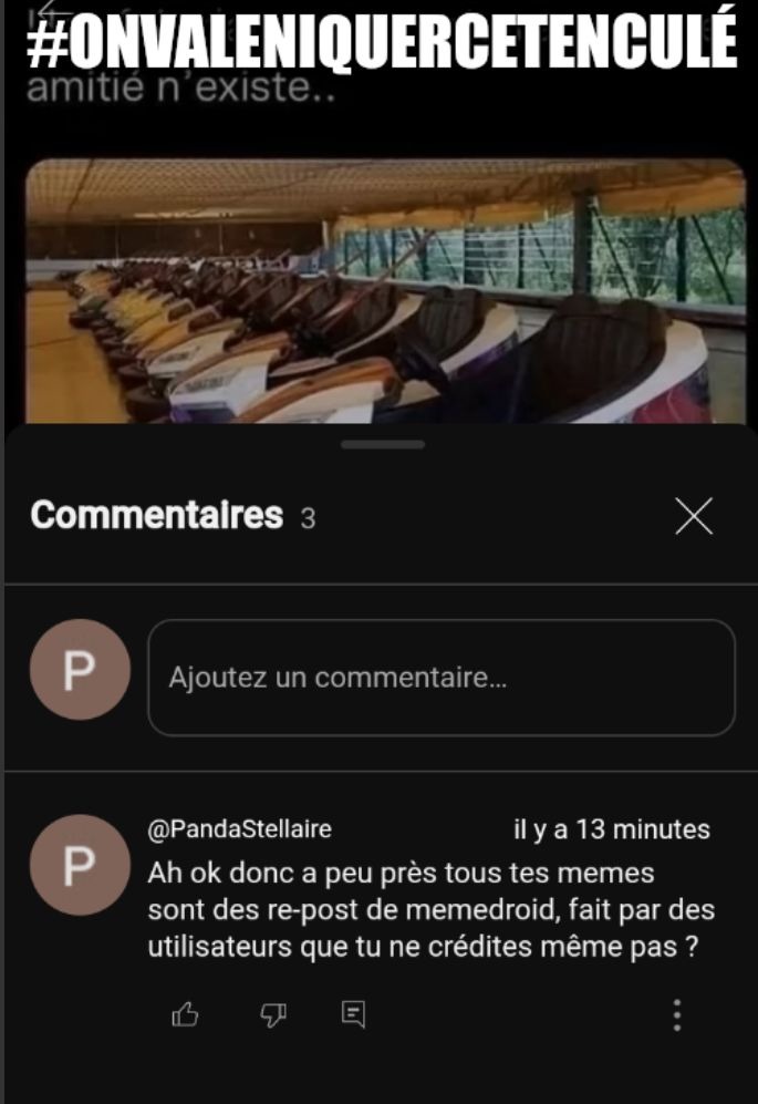 J'ai fait comme un autre utilisateur de MMD, je j'ai vu commenter aussi, et je propose qu'on fasse tous comme lui, et qu'on fasse pression sur l'auteur de ces shorts - meme