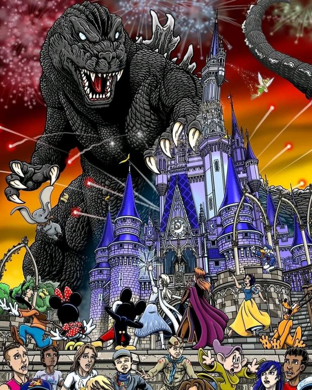 Godzilla contra el Disney verso - meme