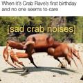 When it's Crab Rave's first birthday and no one seems to care