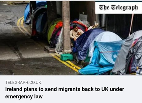 Ireland sending migrants back to UK - meme