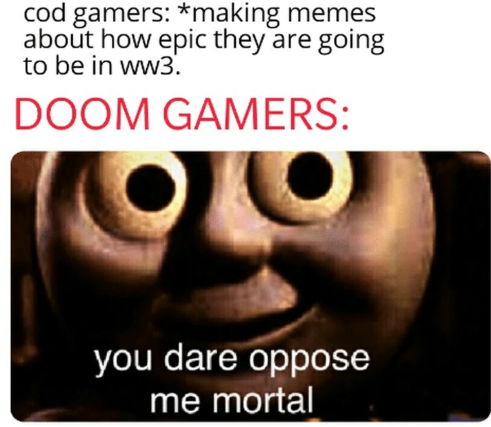 doom is better than cod - meme