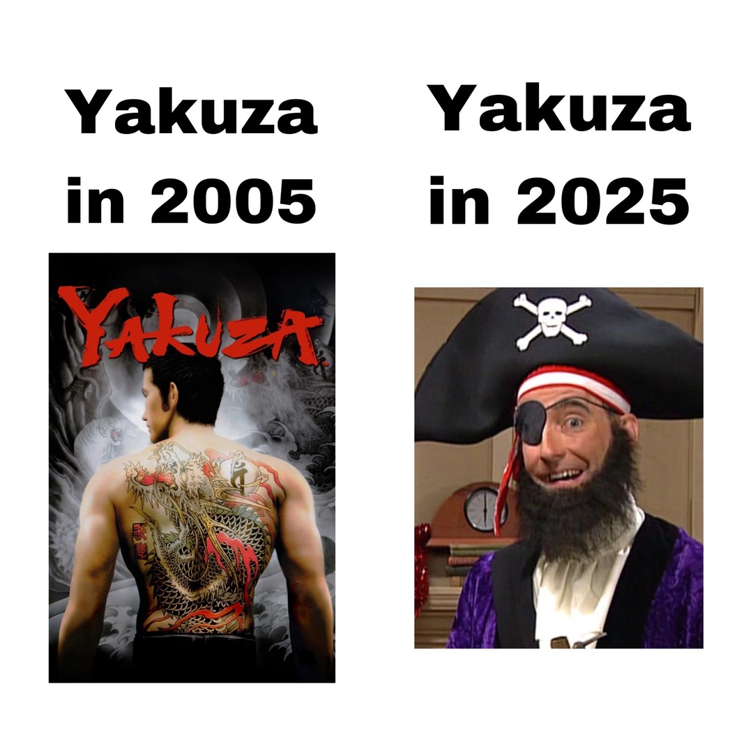 Yakuza in 2005 vs 2025: glow-up or meltdown? - meme