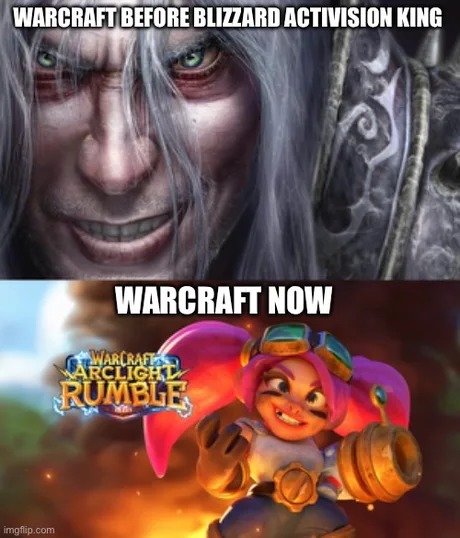 Warcraft before blizzard activision king - meme