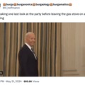 Joe Biden's evil smirk meme