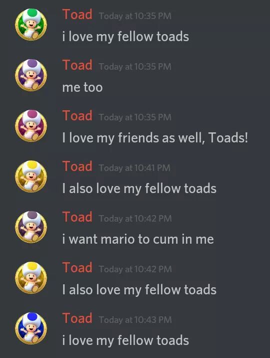 I love my fellow toads. - meme