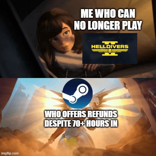 Helldivers 2 and steam - meme