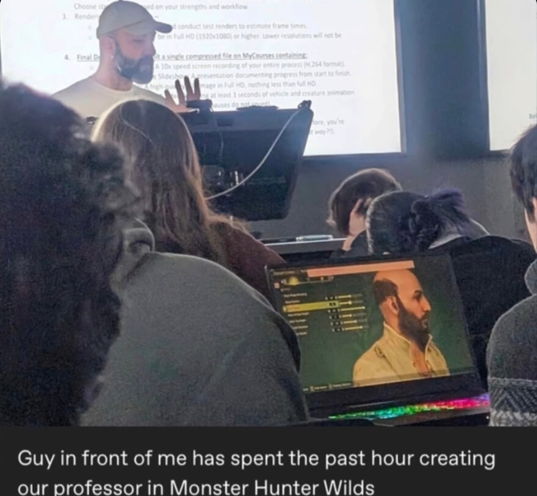When the professor starts looking familiar mid-game - meme