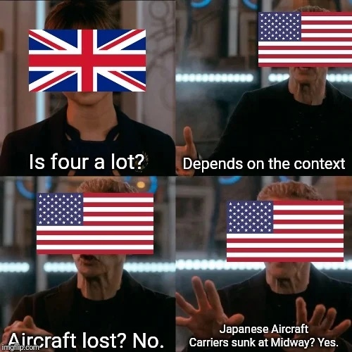 displaying their might, ordering carriers, admirals at war - meme