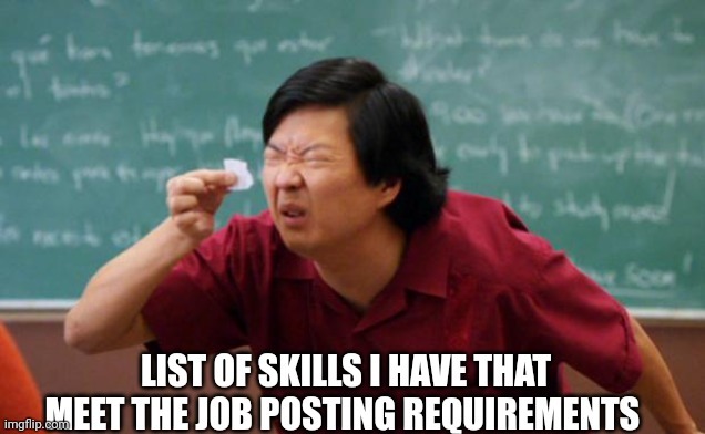 Ridiculous requirements - meme