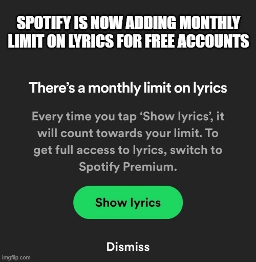 Spotify lyrics update - meme