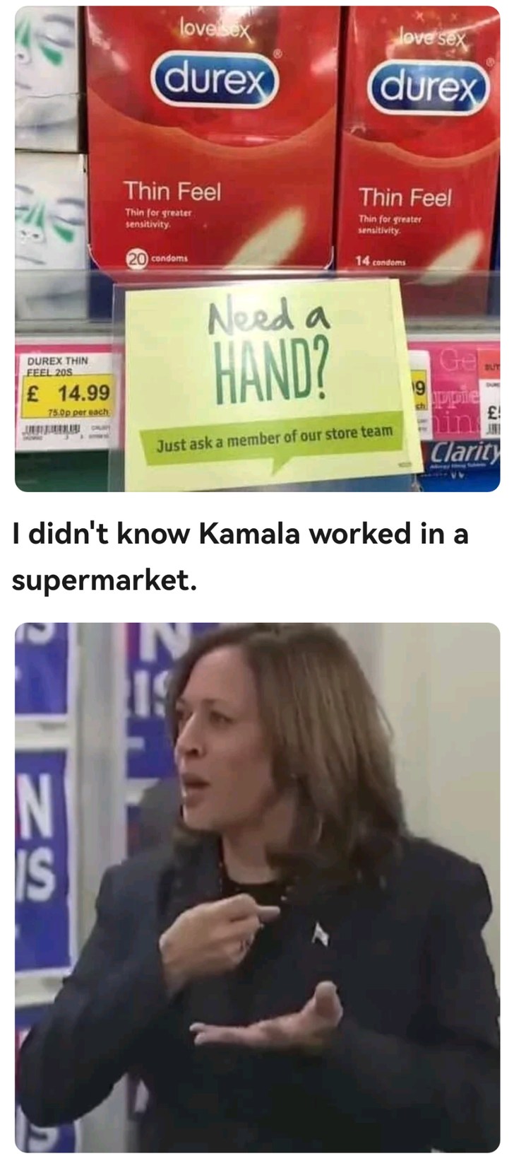 Need a hand, just ask Kamala - meme