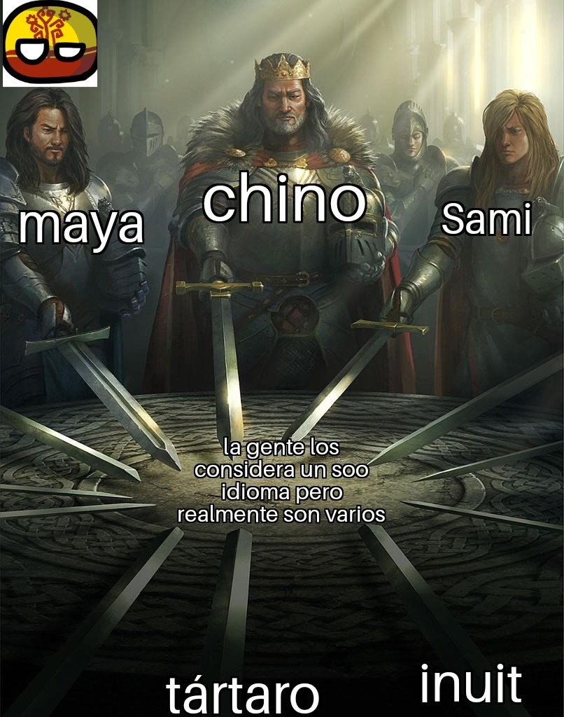 Por ejemplo en el caso del "chino" existen idiomas como el hakka, el hokkien, el yue/cantonés y el más famoso, el han/mandarín ¿se entiende, no? - meme