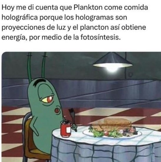 Sabías esto de plankton? - meme