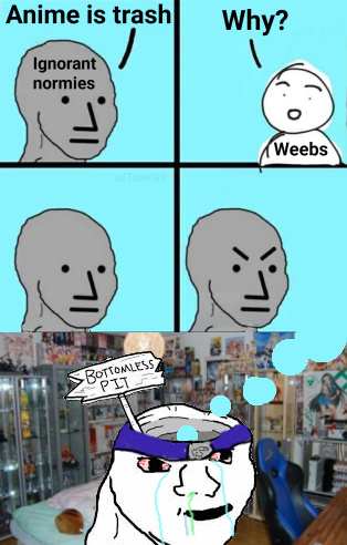 A weeb is a cris chan rip-off - meme