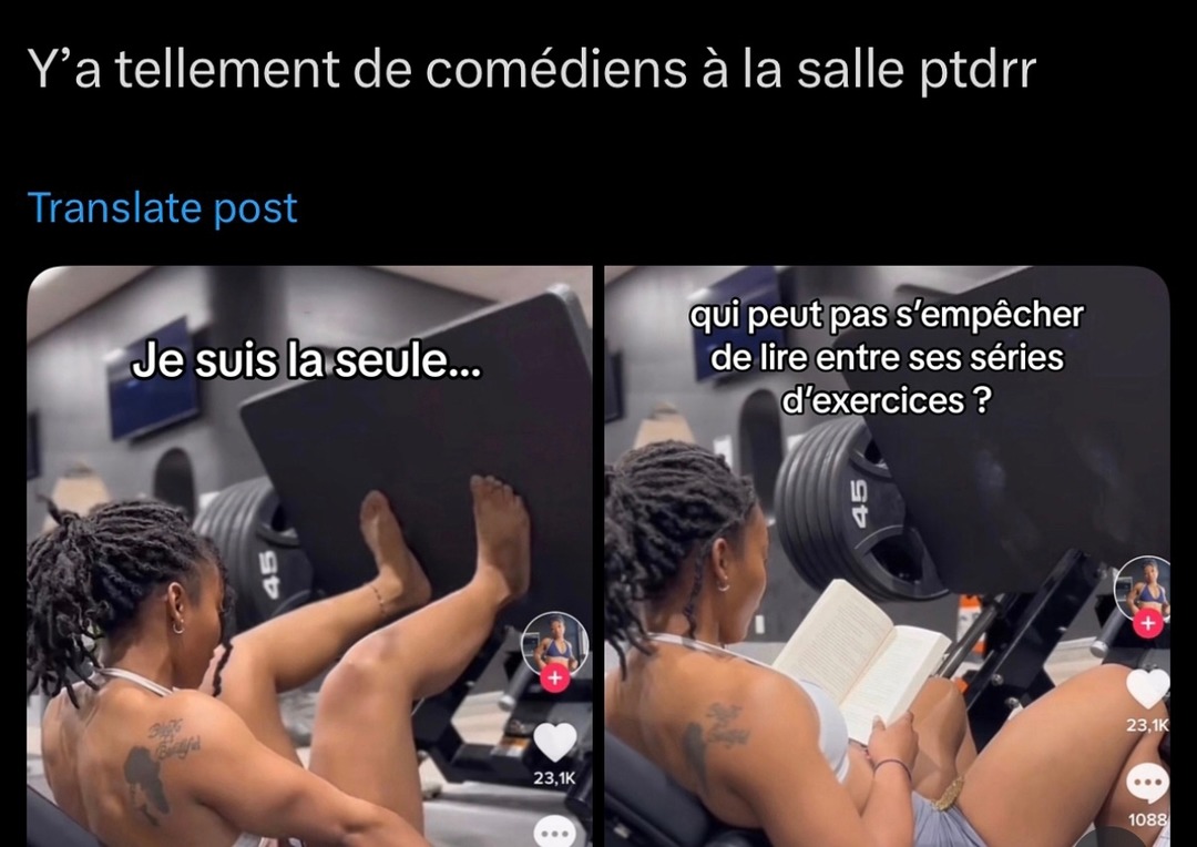 La salle de sport : moitié muscu, moitié stand-up comedy - meme