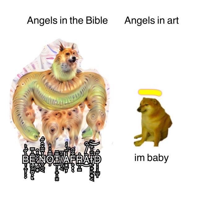 Angeles según la biblia - meme
