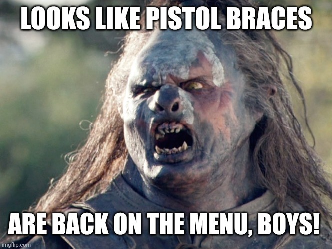 Ridiculous pistol brace ban fails - meme