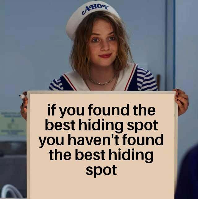 The best hiding spot can not be found - meme