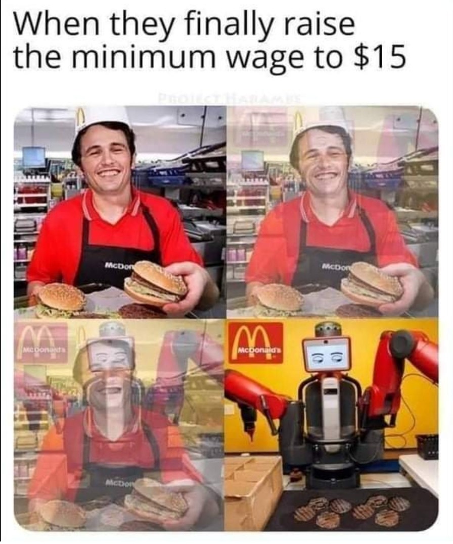 Minimum wage goes brrr - meme