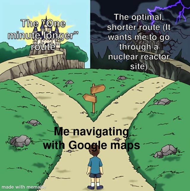 Navigating with Google Maps - meme