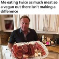 Me eating twice as much meat