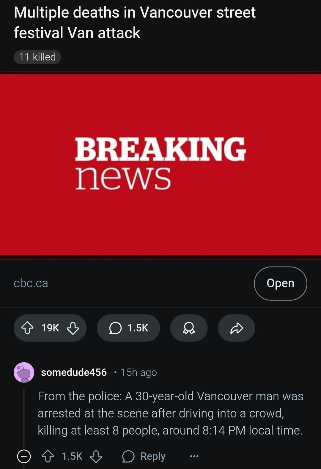 Vancouver street festival attack leaves 8 dead - meme