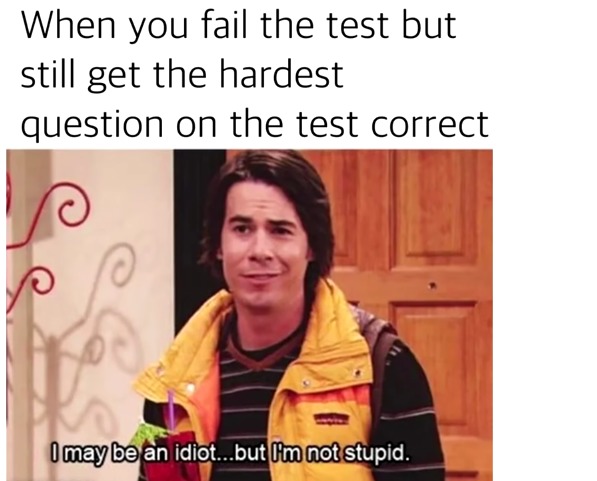 failing the test - meme