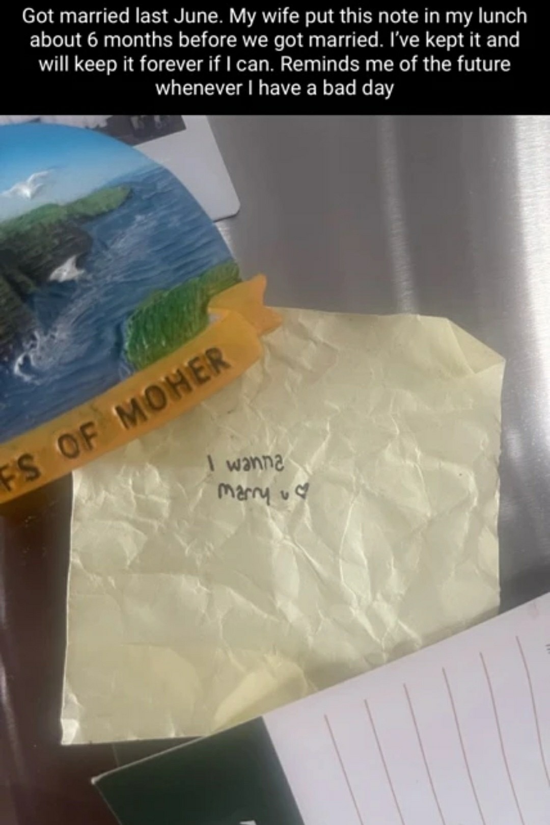 Found a note my wife wrote me before we got married. Honestly, I might cry now - meme