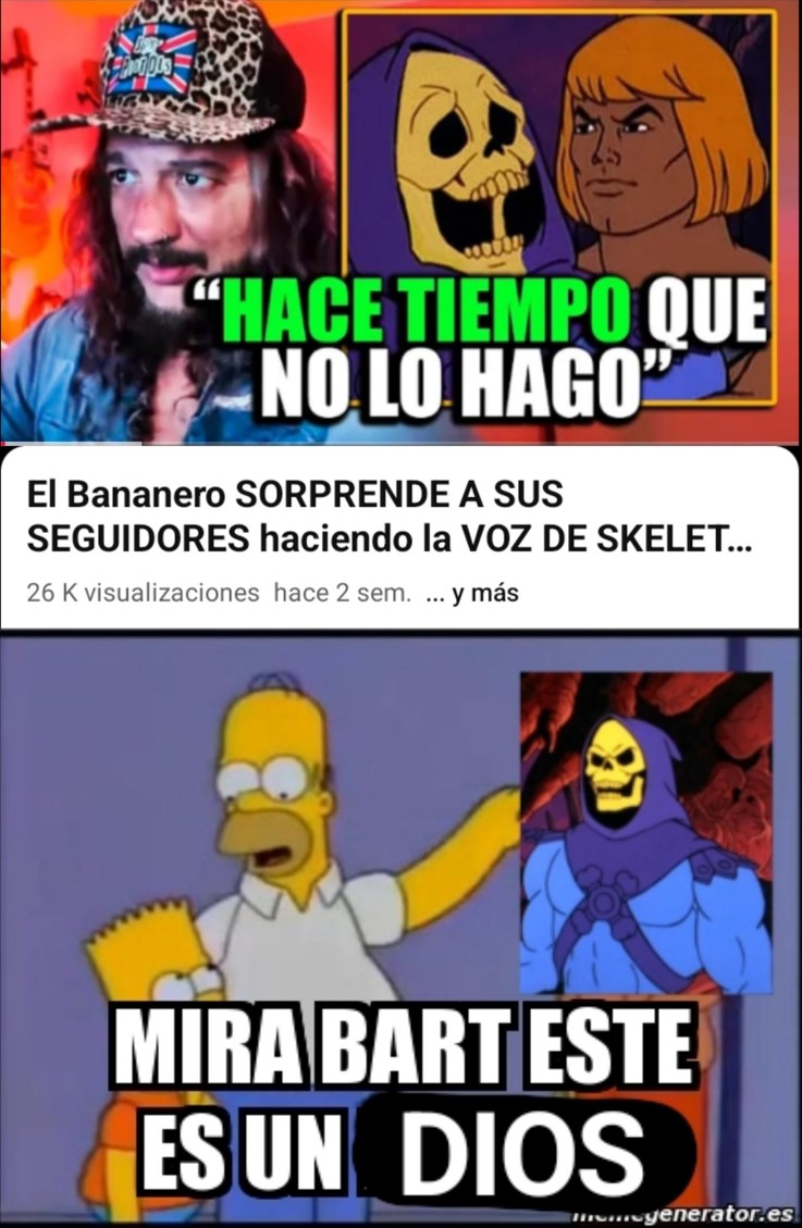 El villano de He man que decia la iconica frase por el "Orto" (Skeletor) - meme